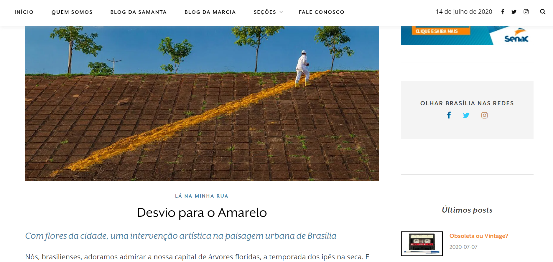 Print screen da matéria veiculada no portal de notícias Olhar de Brasília.